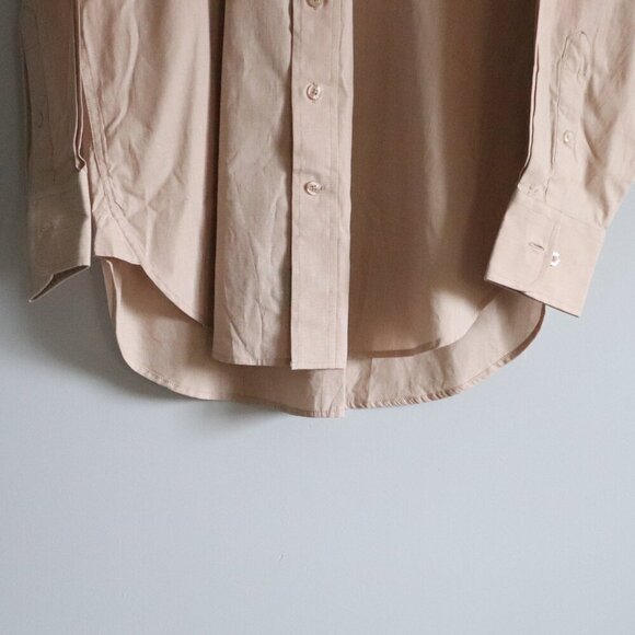 Coupe Men's Large Tan Collared Button Down Pocket Casual Long Sleeve Dress Shirt - Picture 9 of 13